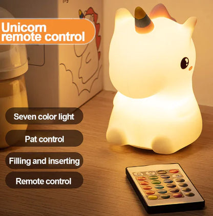 Lámpara de Noche LED Unicornio para Mesita de luz.